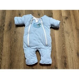 Baby Merlin's Magic Sleep Suit, Infant 3-6 months, Blue White, Full Zip